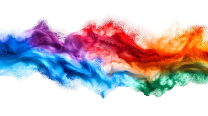 Rolgordijnen Azerbaijan flag colours powder exploding on isolated background © master graphics 