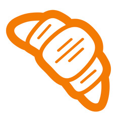 Obraz premium Croissant logo design in minimalistic style. Fast food icon. Vector illustration.