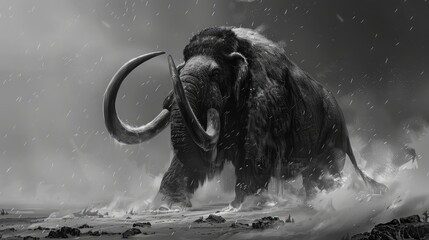 Mammoth. The concept of extinct animals	 - obrazy, fototapety, plakaty