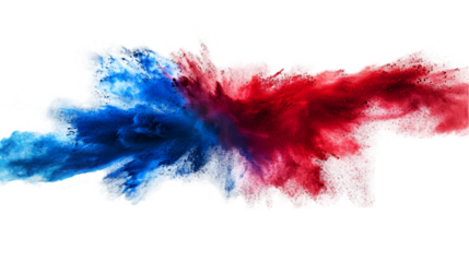 Czechia flag colours powder exploding on isolated background