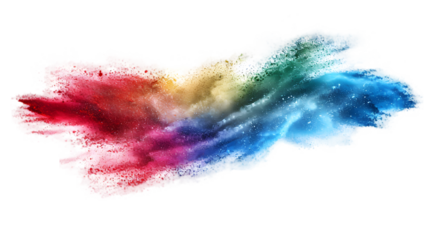 Dominica flag colours powder exploding on isolated background