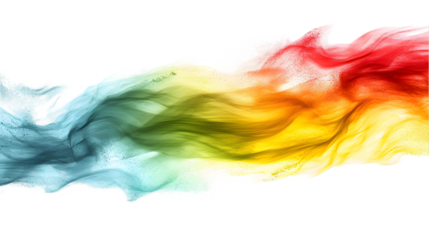 Ethiopia flag colours powder exploding on isolated background