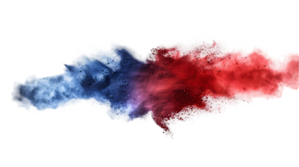 Korea, North flag colours powder exploding on isolated background