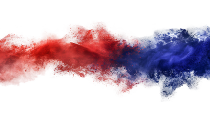 Laos flag colours powder exploding on isolated background