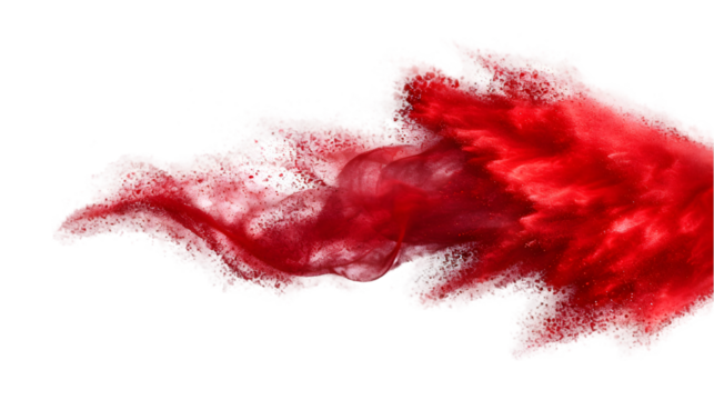 Maldives flag colours powder exploding on isolated background