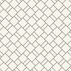 Vector seamless pattern. Repeating geometric elements. Stylish monochrome background design. - 755601321