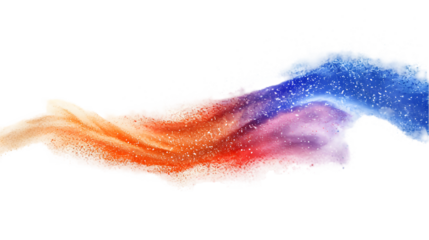 Namibia flag colours powder exploding on isolated background