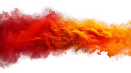 North Macedonia flag colours powder exploding on isolated background