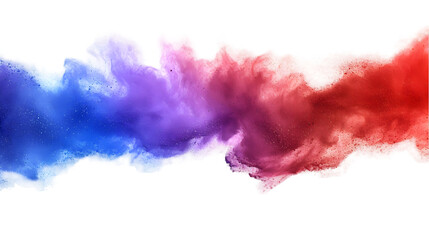 Serbia flag colours powder exploding on isolated background