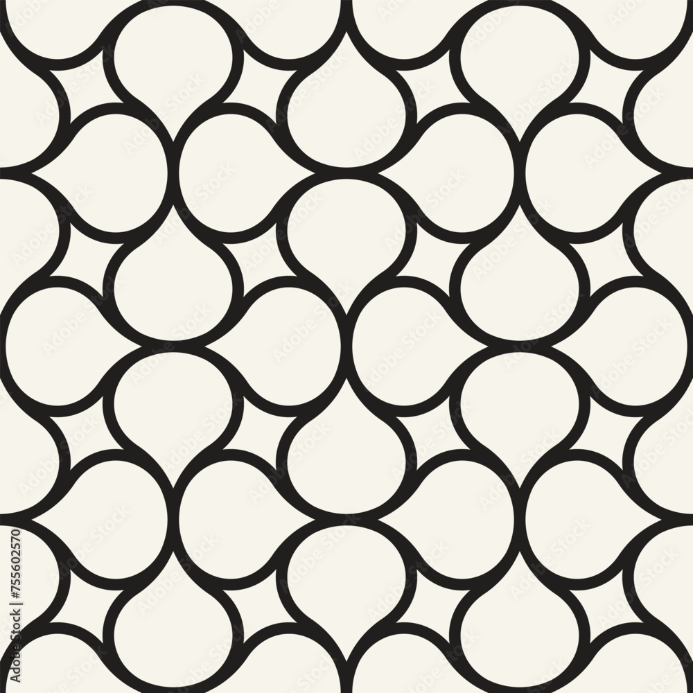 Wall mural vector seamless pattern. repeating geometric elements. stylish monochrome background design.