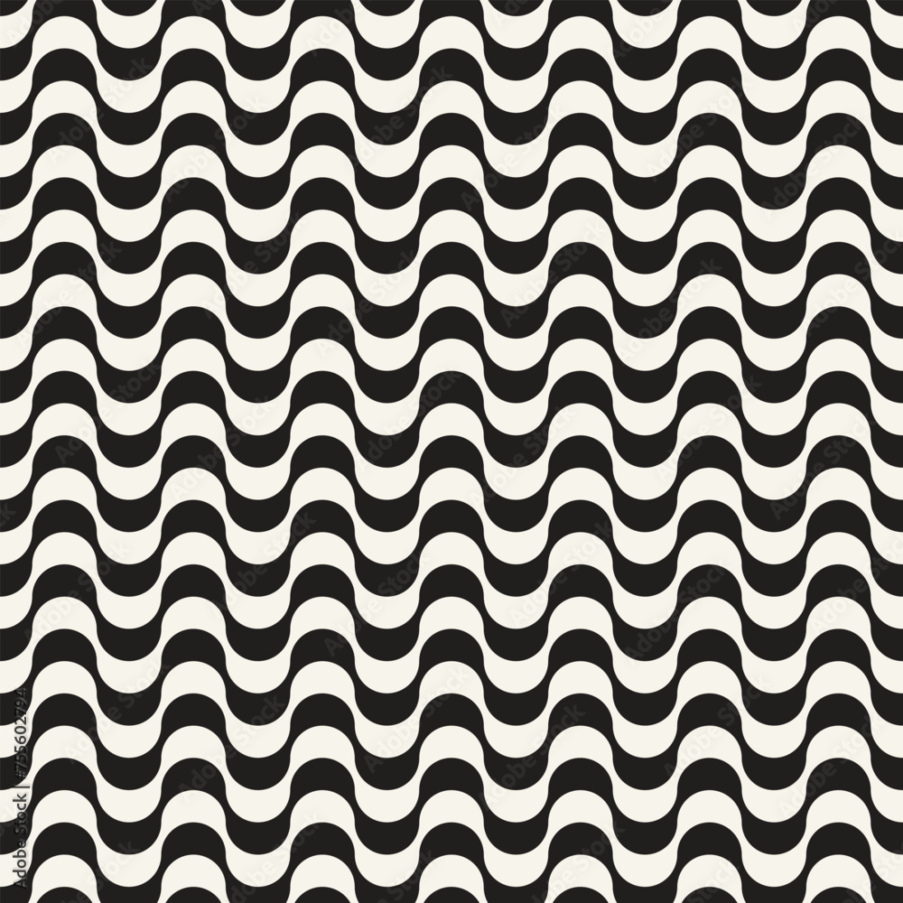 Wall mural vector seamless pattern. repeating geometric elements. stylish monochrome background design.