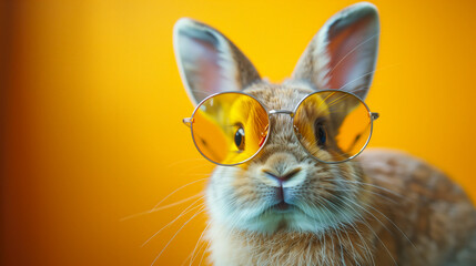 Modern Easter bunny with chique eyeglasses