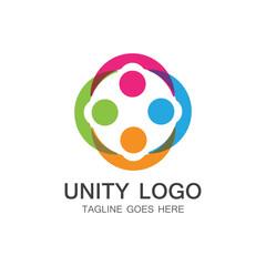 unity people care logo icon vector Template