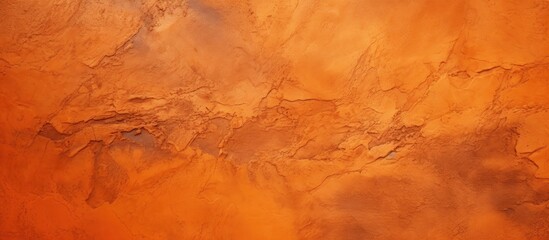 An abstract panorama showcasing an orange clay wall textured with streaks of brown paint, ideal for...