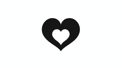 Heart Glyph Vector Icon. Isolated on the White background