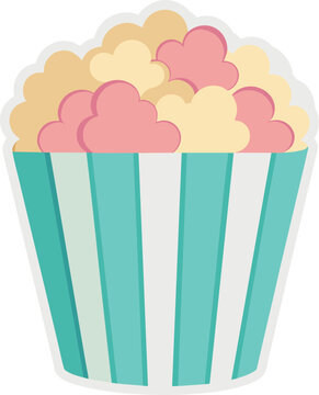 popcorn logo, illustration of popcorn in a bucket, Popcorn icon, popcorn logo icon vector