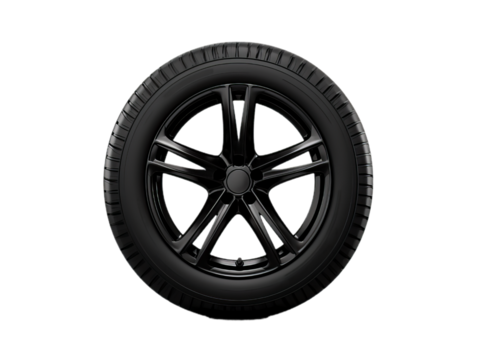 A  car tyre with disc isollated on the transparent background