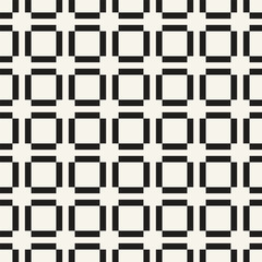 Vector seamless pattern. Repeating geometric elements. Stylish monochrome background design. - 755606534