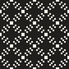Vector seamless pattern. Repeating geometric elements. Stylish monochrome background design.