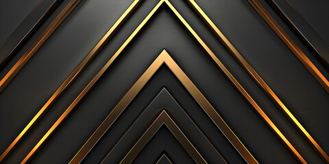 Black and golden metallic background with stripes - Ai Generated