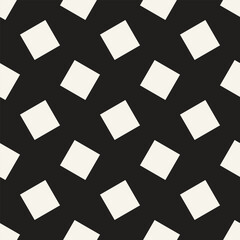 Vector seamless pattern. Repeating geometric elements. Stylish monochrome background design. - 755607150