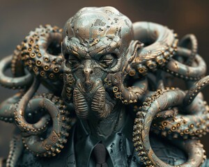 Obraz premium A hydra in a multi-headed suit reflecting the complexity of financial markets