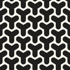 Vector seamless pattern. Repeating geometric elements. Stylish monochrome background design. - 755608180