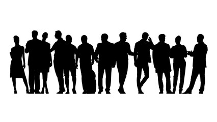 Business people, set of 3D silhouettes. 3D illustration Rendering