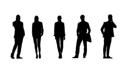 Business people, set of 3D silhouettes. 3D illustration Rendering