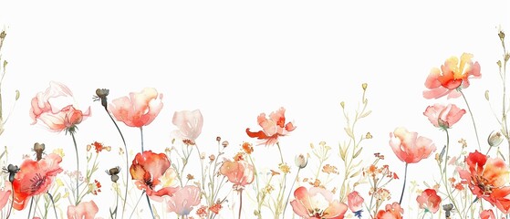 Watercolor flower poetry randomness - obrazy, fototapety, plakaty
