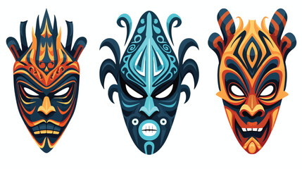 Mask face tattoo ornament maori style. African ritua - obrazy, fototapety, plakaty