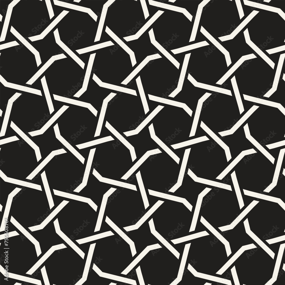 Wall mural vector seamless pattern. repeating geometric elements. stylish monochrome background design.