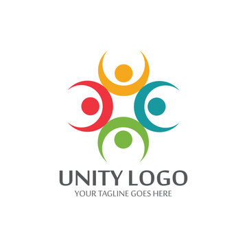 colorful unity concept logo icon vector template