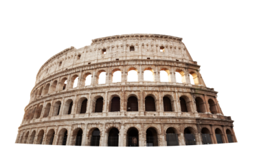 Colosseum amphitheatre in Rome, Italy isolated on transparent white. Design element