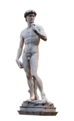 Fototapeten David by Michelangelo sculpture, statue isolated on transparent white background © Photocreo Bednarek