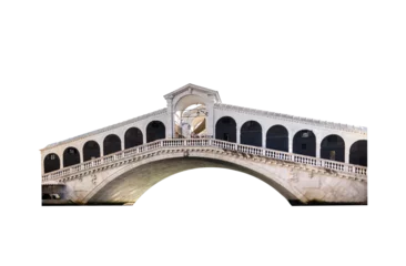 Cercles muraux Pont du Rialto Rialto Bridge in Venice, Italy isolated on transparent white. Design element