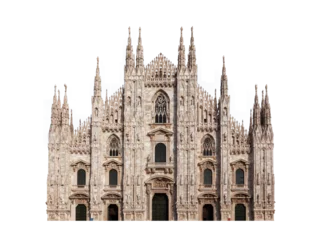 Fototapete Rund Milan Cathedral in Milan, Italy isolated on transparent white. Design element © Photocreo Bednarek
