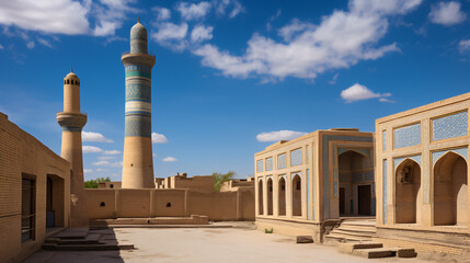 Poi Kalon mosque and minaret in Bukhara, Uzbekista.