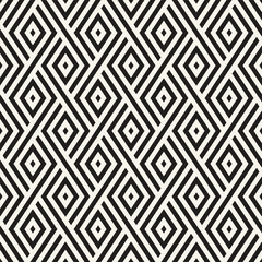 Vector seamless pattern. Repeating geometric elements. Stylish monochrome background design. - 755609978