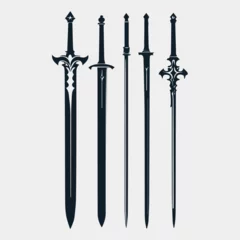 Fotobehang minimalist Sword icons set © AinStory