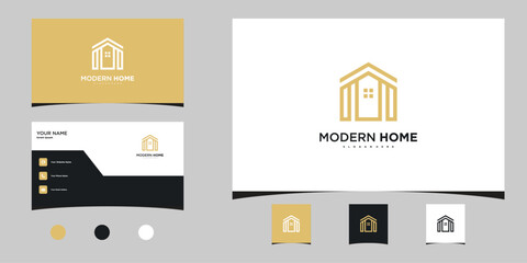 Fototapeta na wymiar Home logo design with modern style lines. Premium Vector