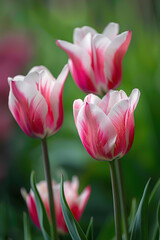 Obraz premium A delicate bouquet of Tulips in close-up. Spring flowers.
