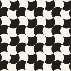 Vector seamless pattern. Repeating geometric elements. Stylish monochrome background design. - 755611524