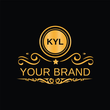 Handwritten KYL letters logo design with vector
