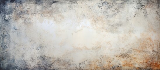 This abstract painting predominantly features white and brown colors, creating a unique visual...