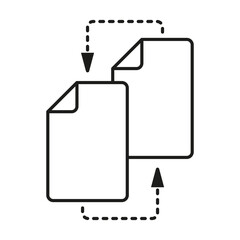 Documents overlapping. Files on white. Office digital storage. Vector illustration. EPS 10.