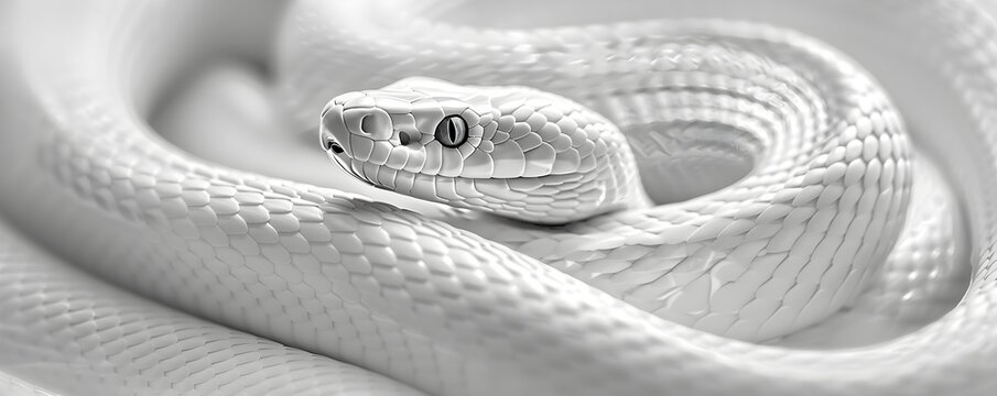 Sleek White Snakes Monochrome Elegance in High Definition