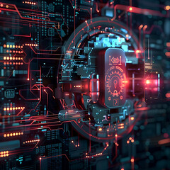 Fototapeta premium Cyber information and security to protection against internet threats