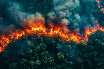 Fototapeta premium Wildfire Devastation from Above