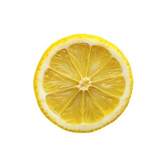 Lemon slice isolated on transparent background. Citrus fruit.